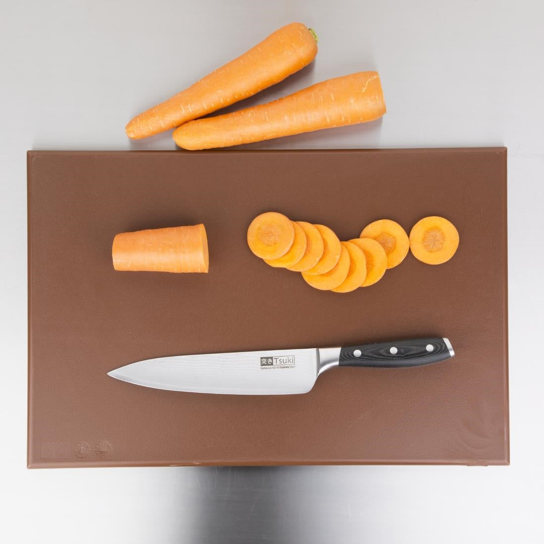 Hygiplas High Density Antibacterial Brown Chopping Board 455x305x12mm - F160 Hygiplas