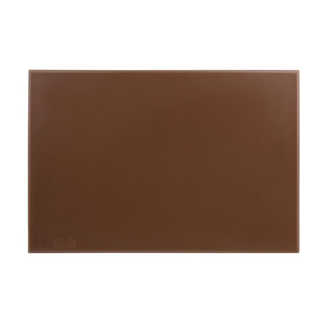 Hygiplas High Density Antibacterial Brown Chopping Board 455x305x12mm - F160 Hygiplas
