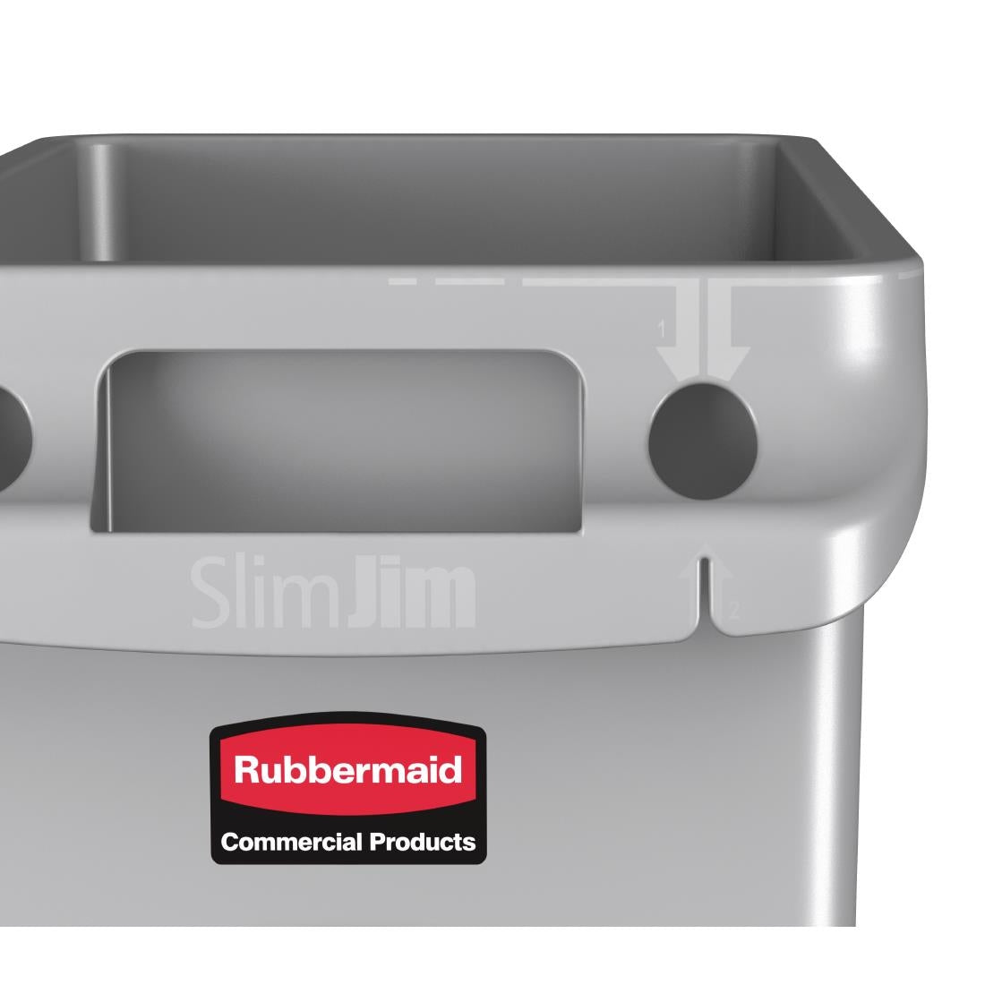 Rubbermaid Slim Jim Container With Venting Channels Grey 60Ltr - F603 Slim Jim