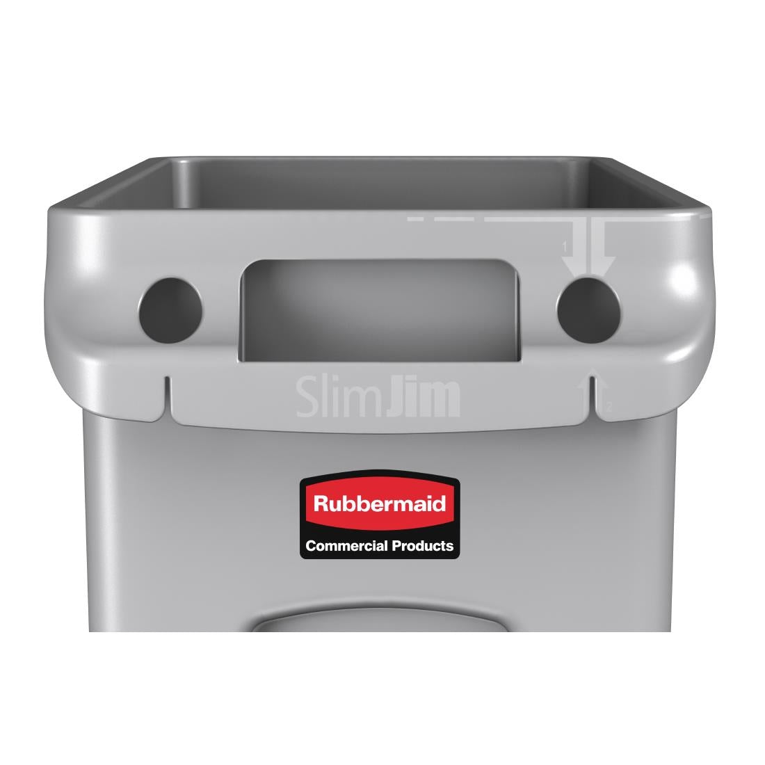 Rubbermaid Slim Jim Container With Venting Channels Grey 60Ltr - F603 Slim Jim