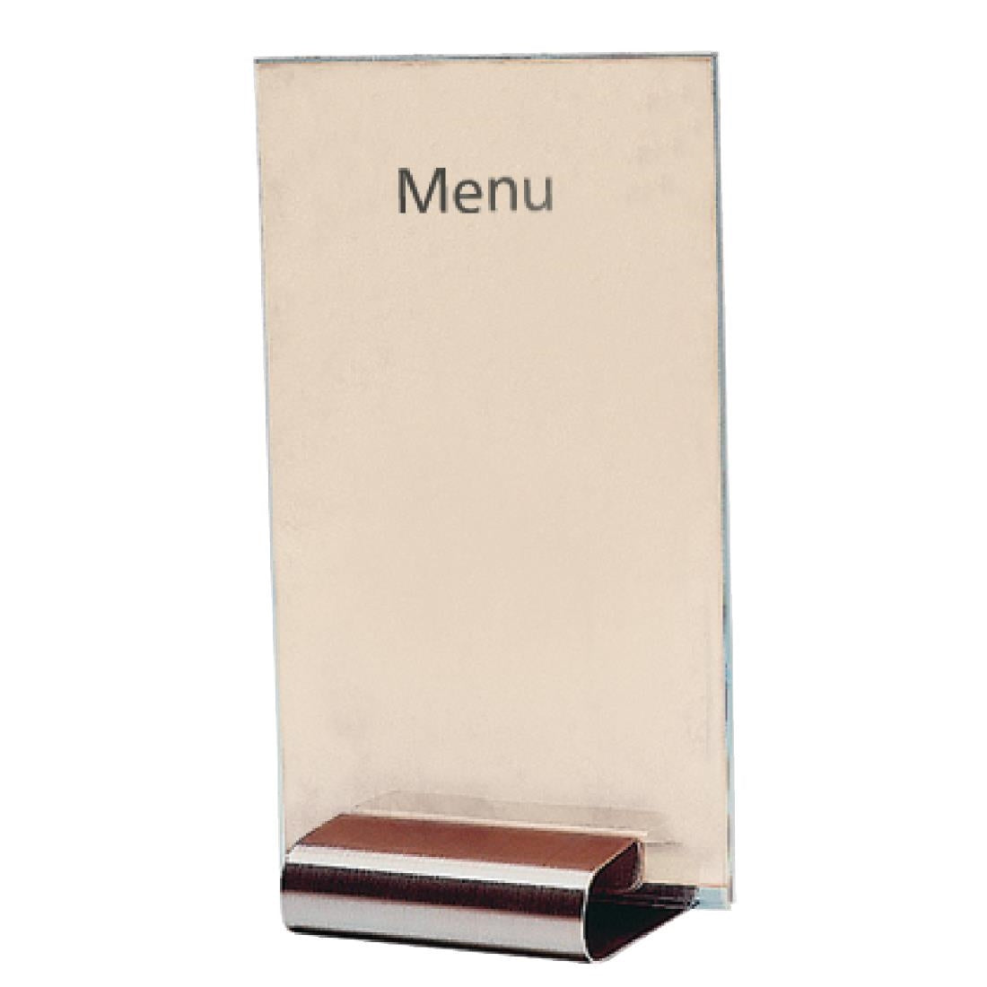 Olympia Curved Stainless Steel Menu Card Holder - F778 Olympia