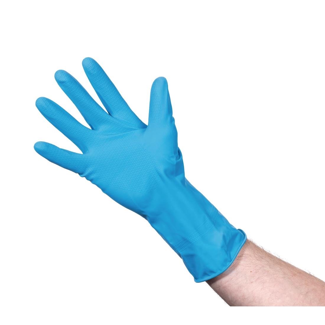 Jantex Latex Household Gloves Blue Medium - F953-M Jantex
