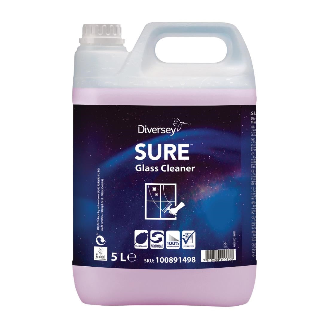 SURE Glass Cleaner Ready To Use 5Ltr (2 Pack) - FA226 Diversey