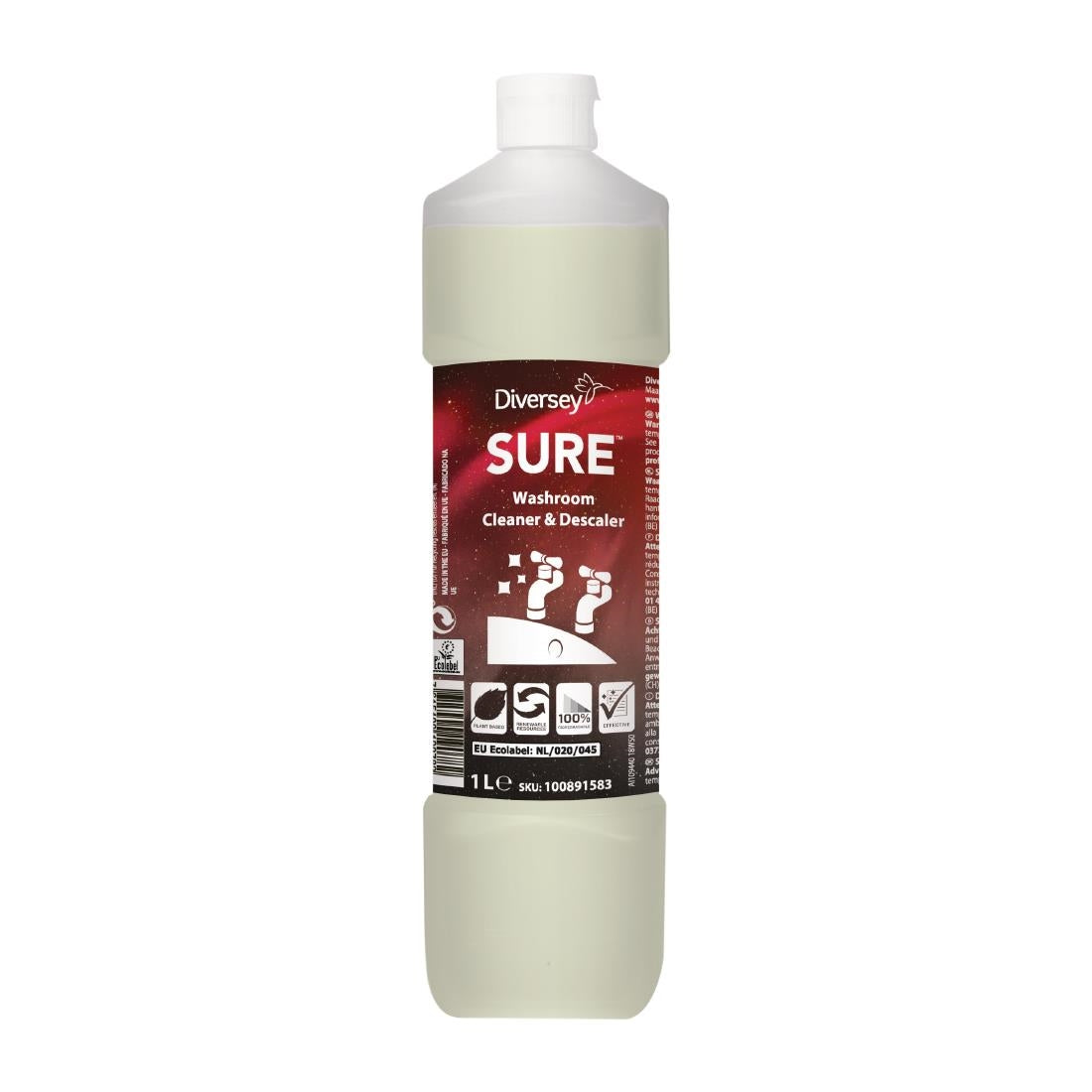 SURE Washroom Cleaner and Descaler Concentrate 1Ltr - CX823 Diversey