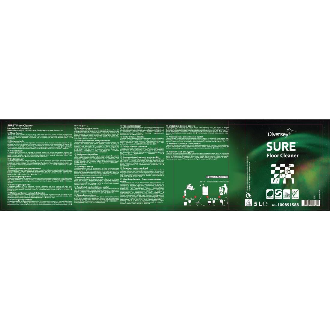 SURE Floor Cleaner Concentrate 5Ltr - CX826 Diversey