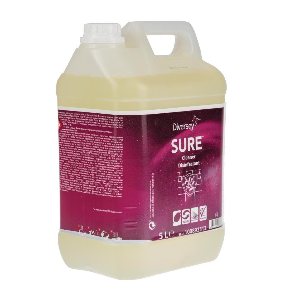 SURE Cleaner and Disinfectant Concentrate 5Ltr - CX833 Diversey