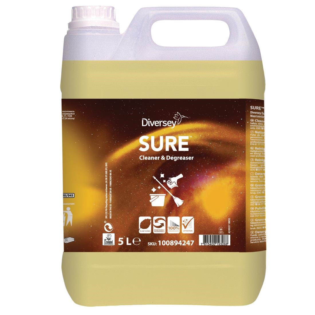 SURE Kitchen Cleaner and Degreaser Concentrate 5Ltr - CX838 Diversey