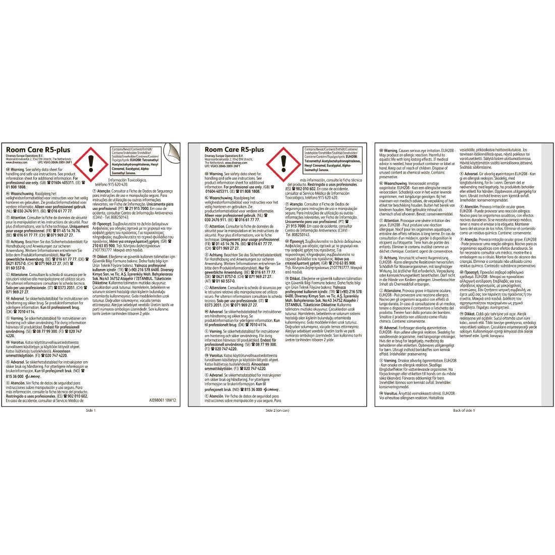 Room Care R5-plus Air Freshener Concentrate 1.5Ltr - CX812 Diversey
