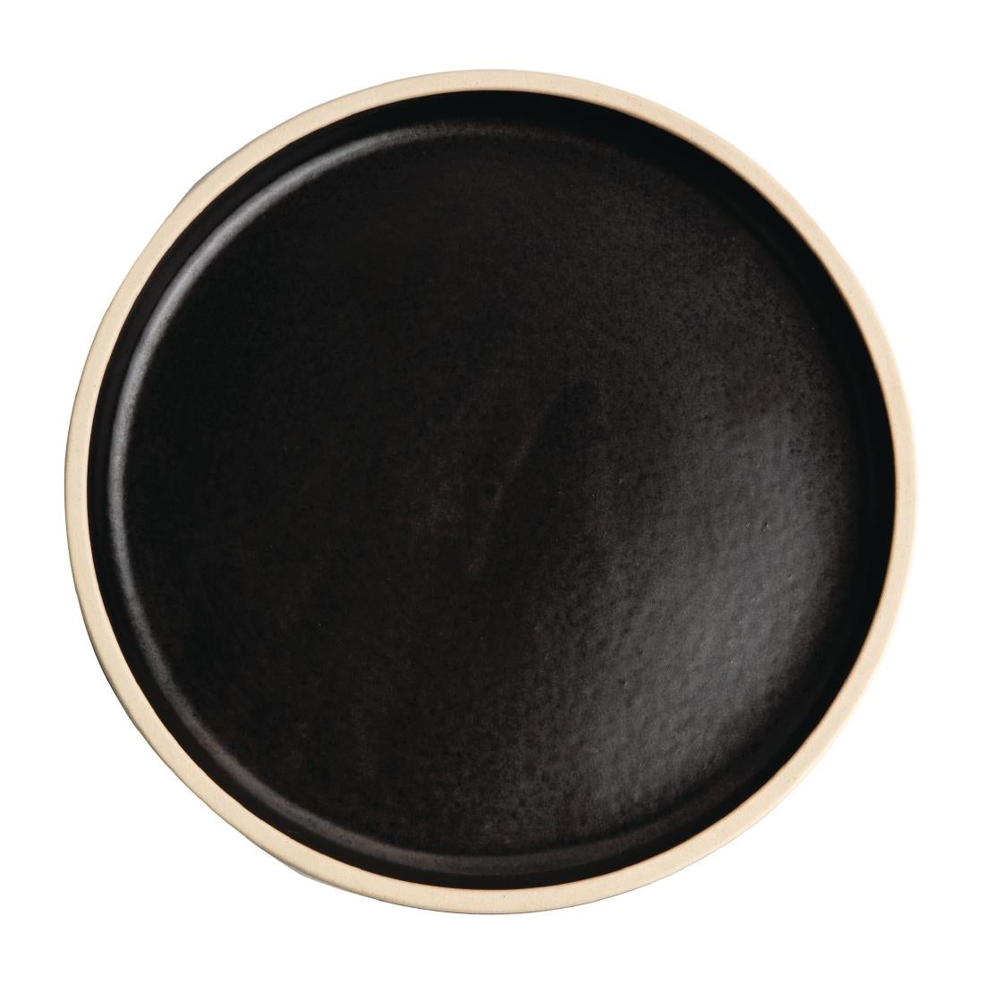 Olympia Canvas Flat Round Plate Delhi Black 180mm (Pack of 6) - FA314 Plates Olympia