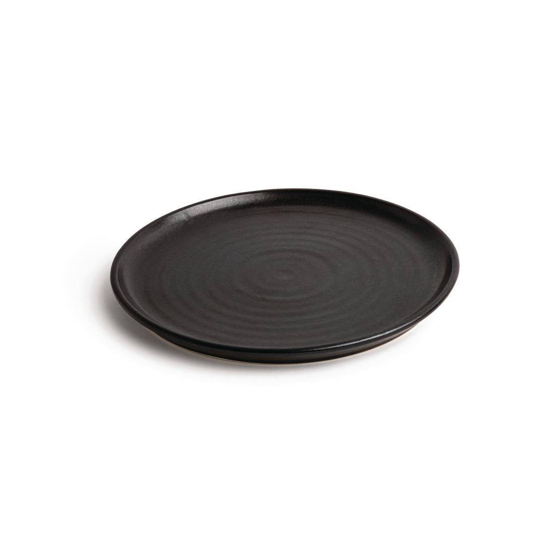 Olympia Canvas Small Rim Round Plate Delhi Black 265mm (Pack of 6) - FA317 Plates Olympia