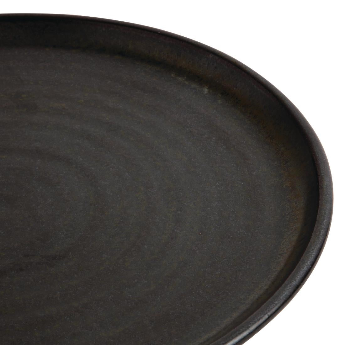 Olympia Canvas Small Rim Round Plate Delhi Black 265mm (Pack of 6) - FA317 Plates Olympia