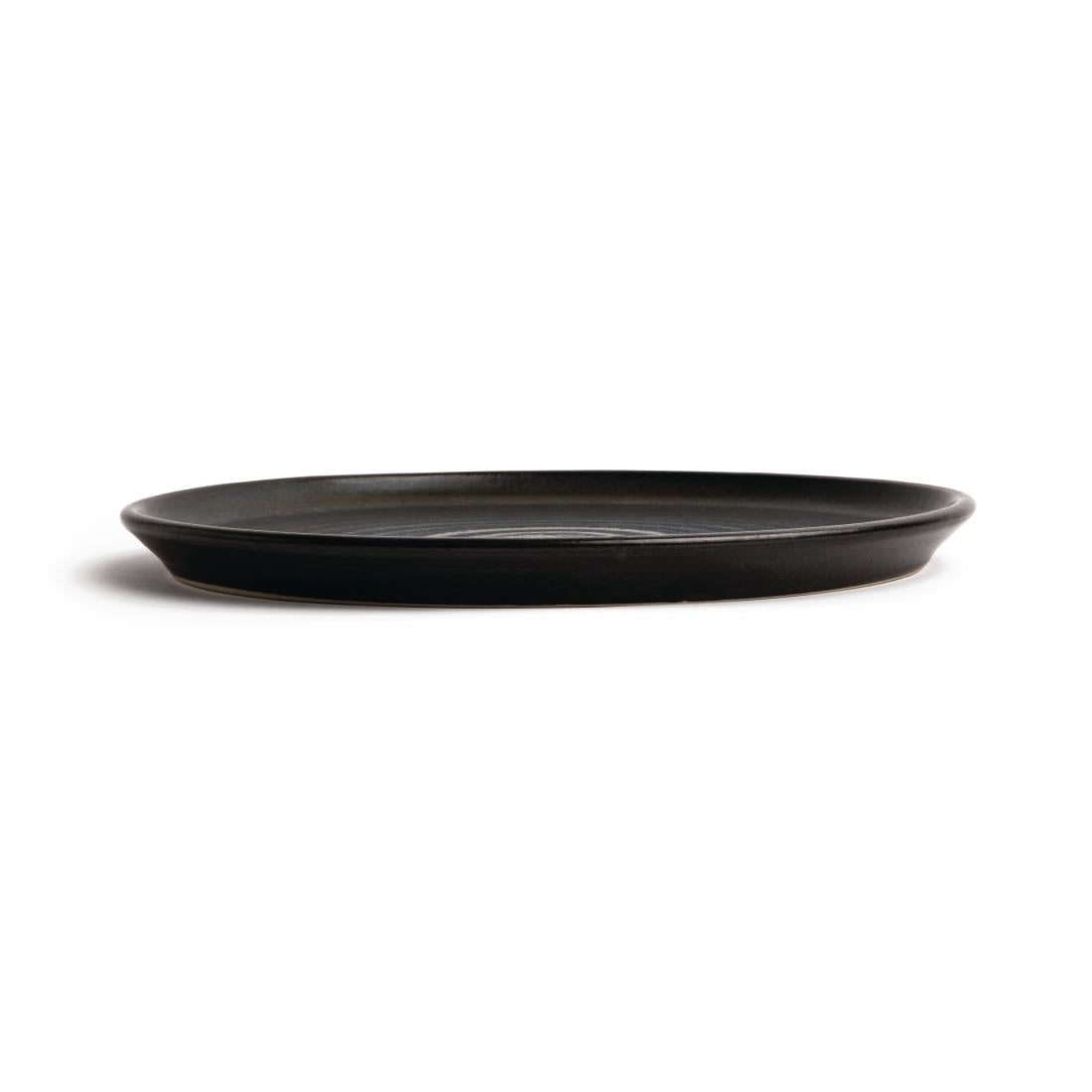 Olympia Canvas Small Rim Round Plate Delhi Black 265mm (Pack of 6) - FA317 Plates Olympia