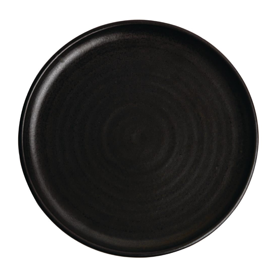 Olympia Canvas Small Rim Round Plate Delhi Black 265mm (Pack of 6) - FA317 Plates Olympia