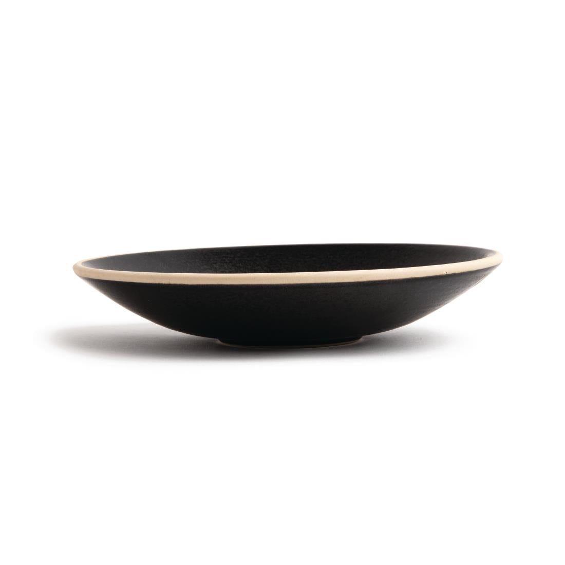 Olympia Canvas Shallow Tapered Bowl Delhi Black 200mm (Pack of 6) - FA319 Bowls Olympia
