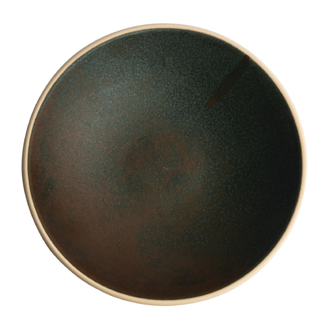 Olympia Canvas Shallow Tapered Bowl Green Verdigris 200mm (Pack of 6) - FA326 Bowls Olympia