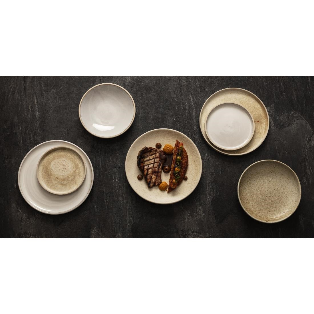 Olympia Canvas Flat Round Plate Murano White 180mm (Pack of 6) - FA328 Plates Olympia