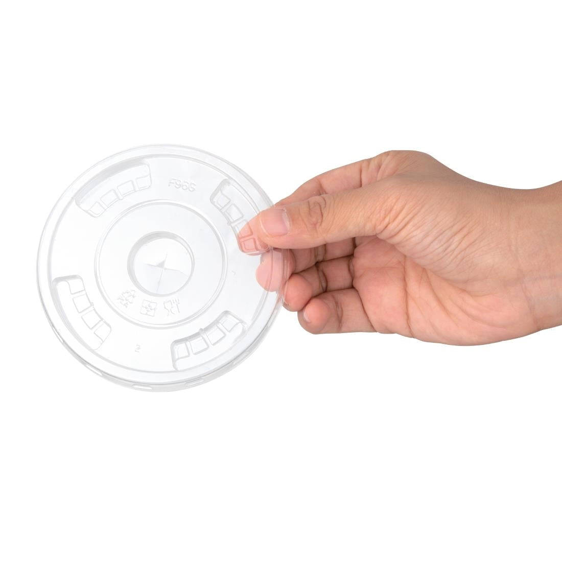 Fiesta Green Compostable PLA Cold Cup Flat Lids 12oz / 16oz / 20oz (Pack of 1000) - FA346 Disposable Glasses Fiesta Green