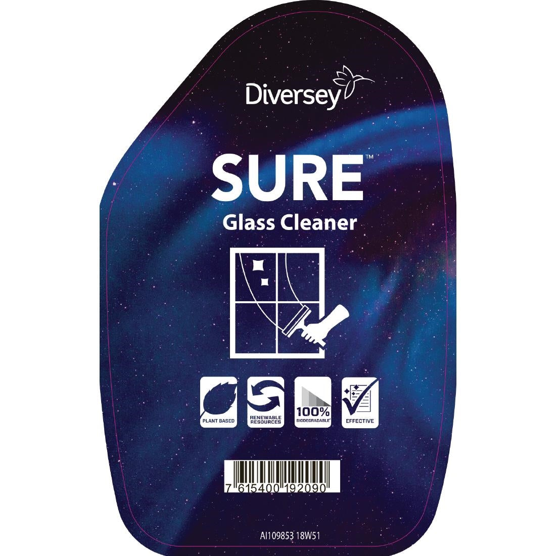 SURE Glass Cleaner / Interior and Surface Cleaner Refill Bottles 750ml (6 Pack) - FA401 Diversey