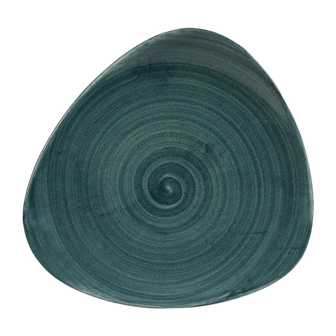 Churchill Stonecast Patina Triangular Plates Rustic Teal 229mm (Pack of 12) - FA595 Plates Churchill