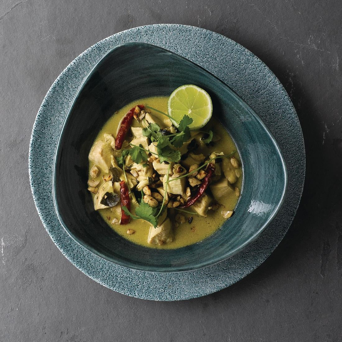 Churchill Stonecast Patina Triangular Bowls Rustic Teal 153mm (Pack of 12) - FA596 Bowls Churchill