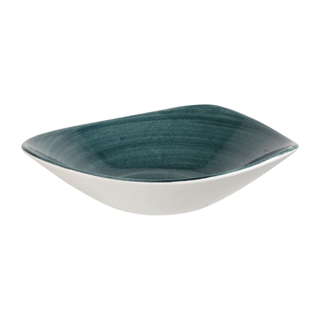 Churchill Stonecast Patina Triangular Bowls Rustic Teal 21oz 235mm (Pack of 12) - FA597 Bowls Churchill