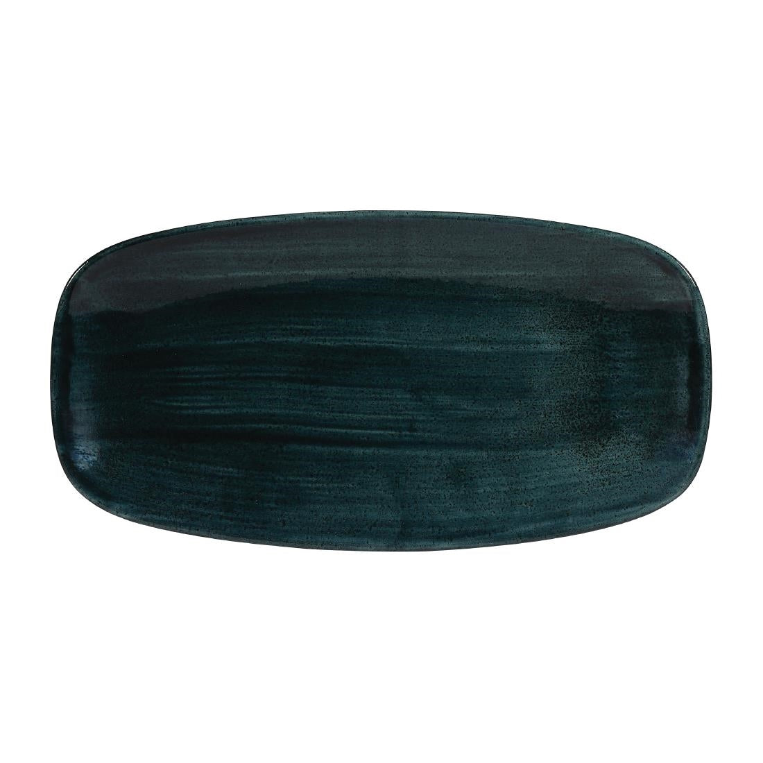 Churchill Stonecast Patina Oblong Chef Plates Rustic Teal 298 x 153mm (Pack of 12) - FA598 Plates Churchill