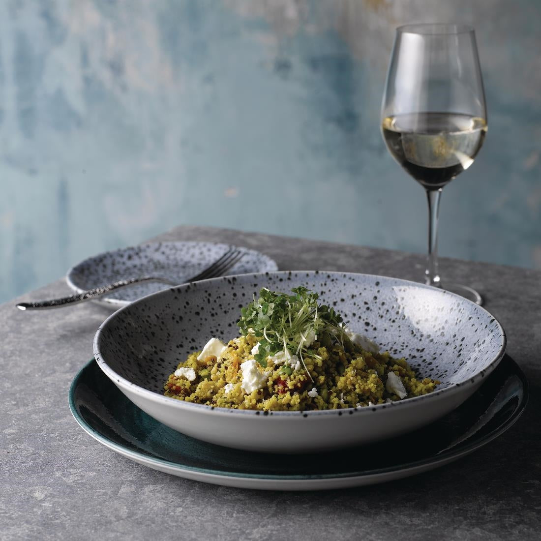 Churchill Stonecast Patina Coupe Bowls Rustic Teal 40oz 248mm (Pack of 12) - FA592 Bowls Churchill