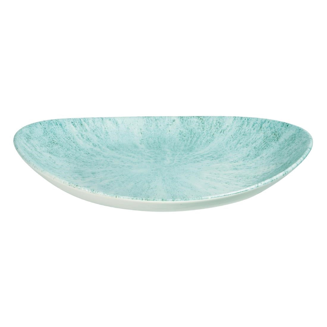 Churchill Stone Oval Coupe Plates Aquamarine 270 x 229mm (Pack of 12) - FA627 Plates Churchill