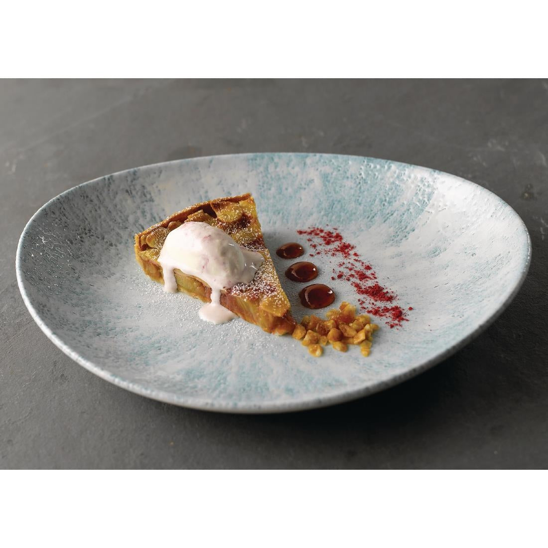 Churchill Stone Oval Coupe Plates Aquamarine 270 x 229mm (Pack of 12) - FA627 Plates Churchill