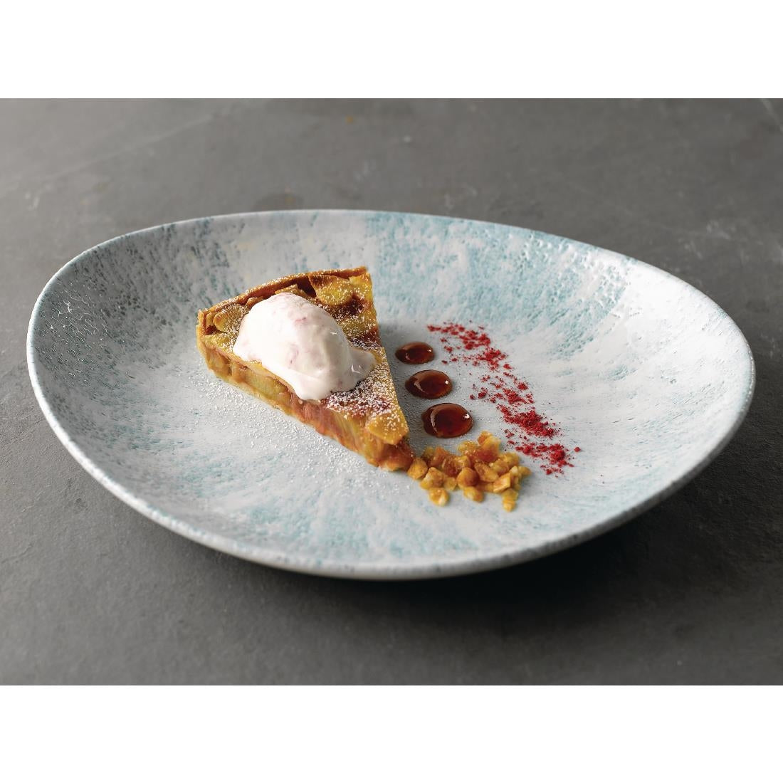 Churchill Stone Oval Coupe Plates Aquamarine 270 x 229mm (Pack of 12) - FA627 Plates Churchill