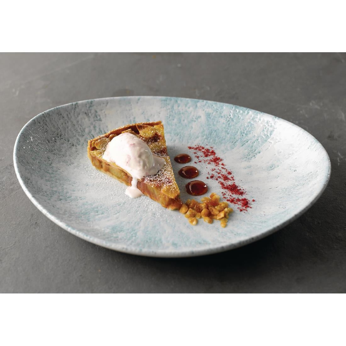 Churchill Stone Oval Coupe Plates Aquamarine 270 x 229mm (Pack of 12) - FA627 Plates Churchill