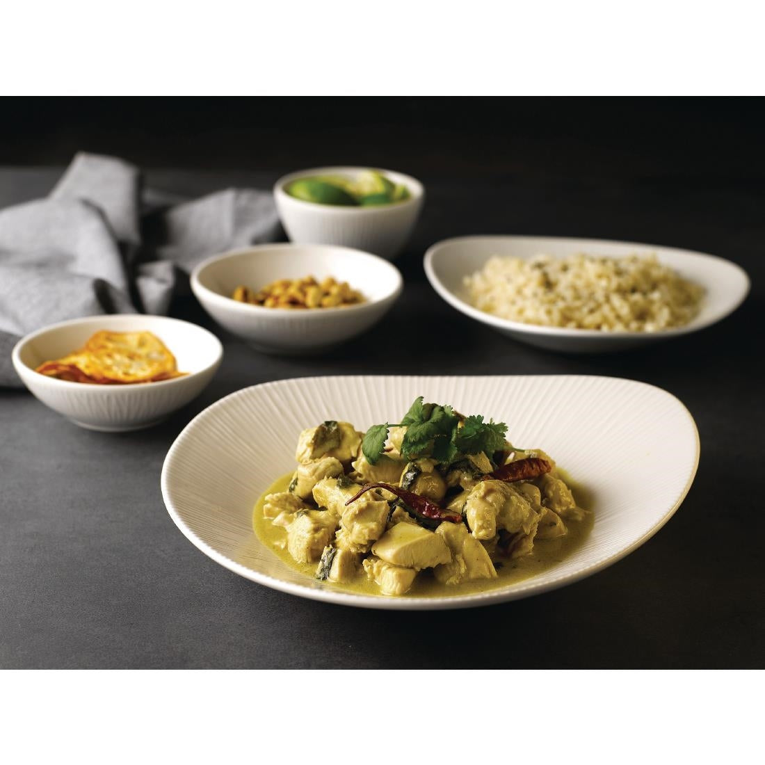 Churchill Bamboo Triangle Shallow Bowls 210mm (Pack of 12) - FA630 Bowls Churchill