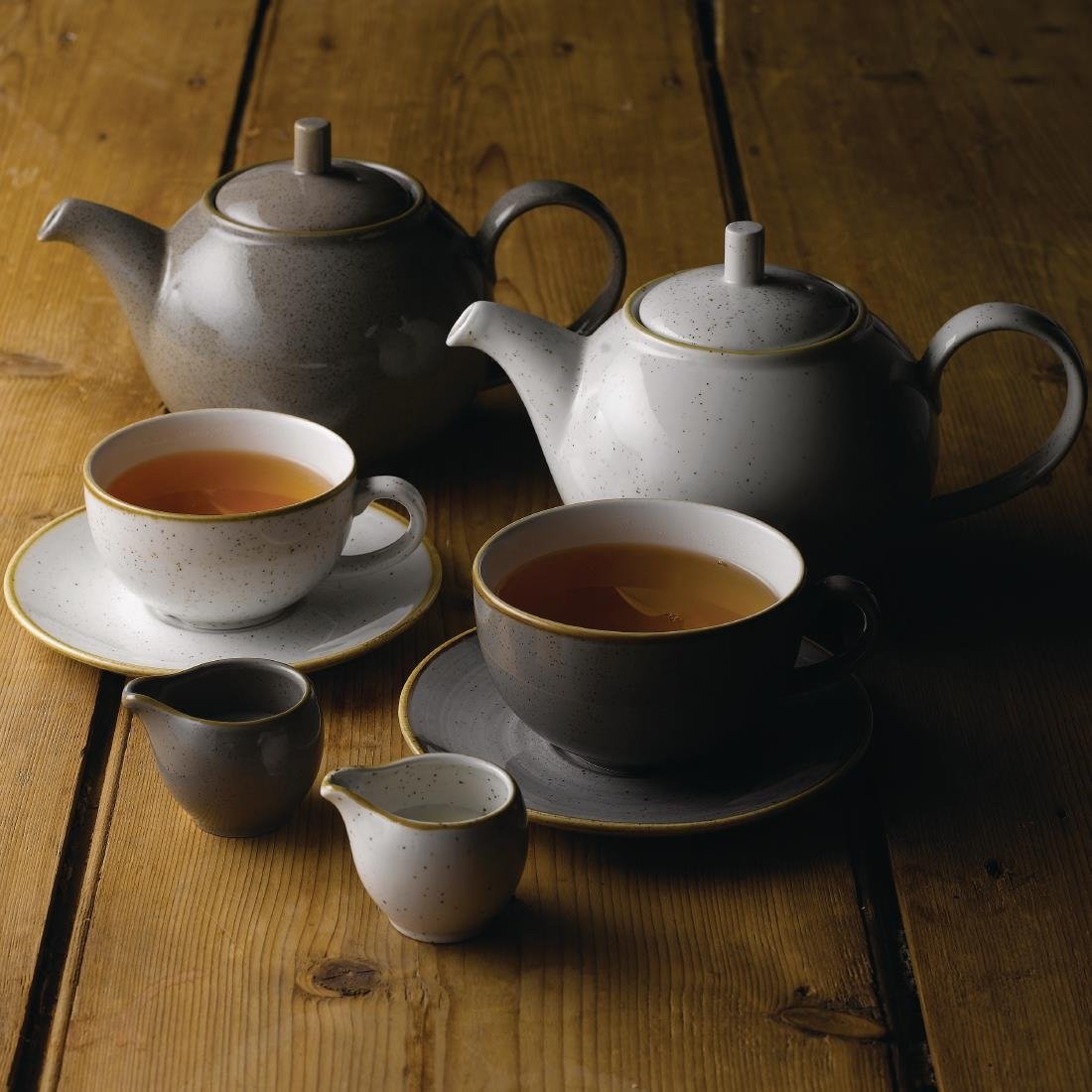 Churchill Stonecast Cappuccino Cup Peppercorn Grey 8oz (Pack of 12) - DK566 Cups and Mugs Churchill