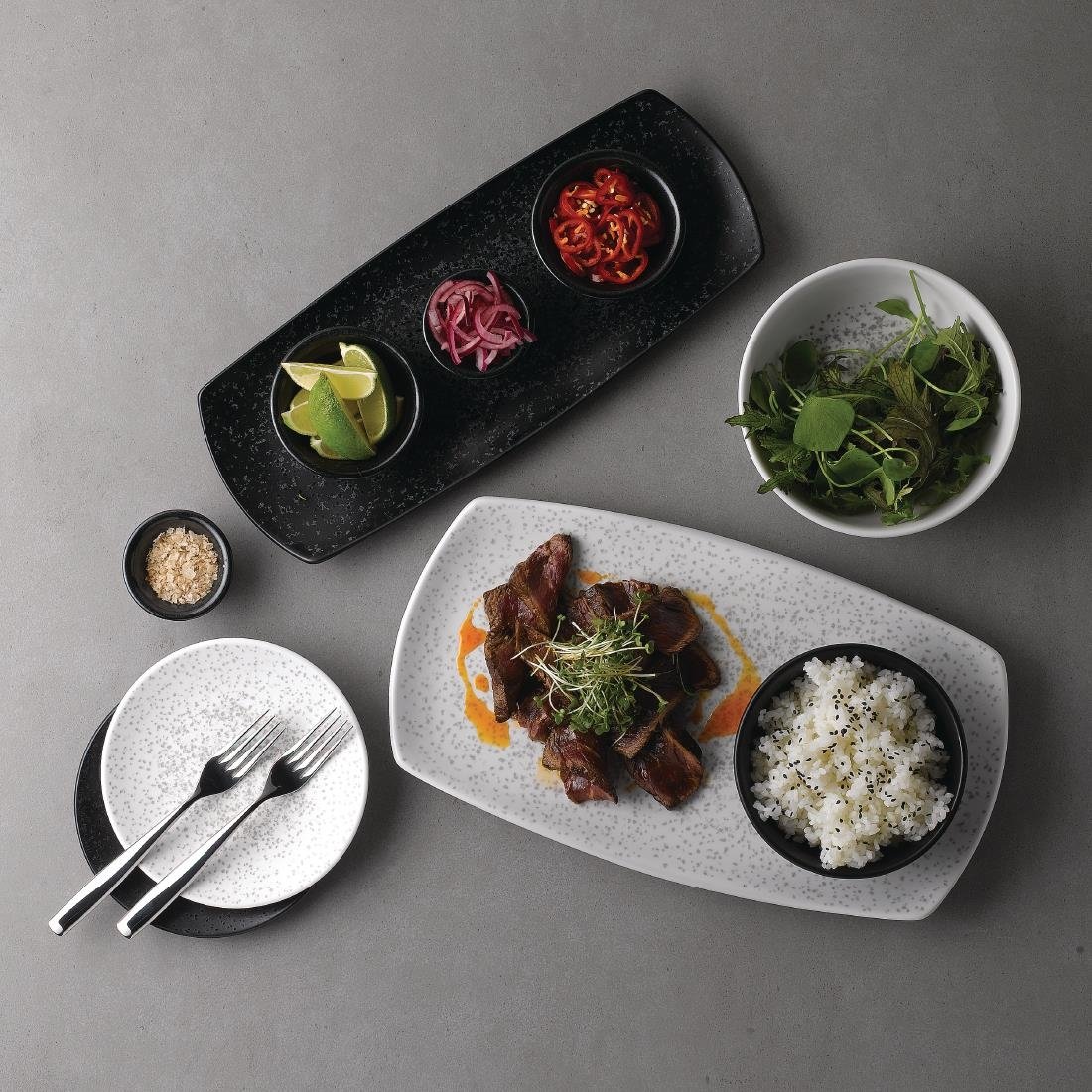 Churchill Menu Shades Caldera Rectangular Plates Chalk White 190 x 355mm - FA653 Plates Churchill