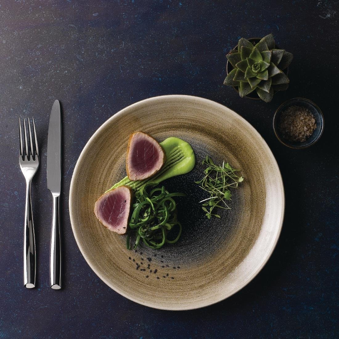 Churchill Stonecast Aqueous Coupe Plates Bayou Taupe 288mm (Pack of 12) - FA658 Plates Churchill