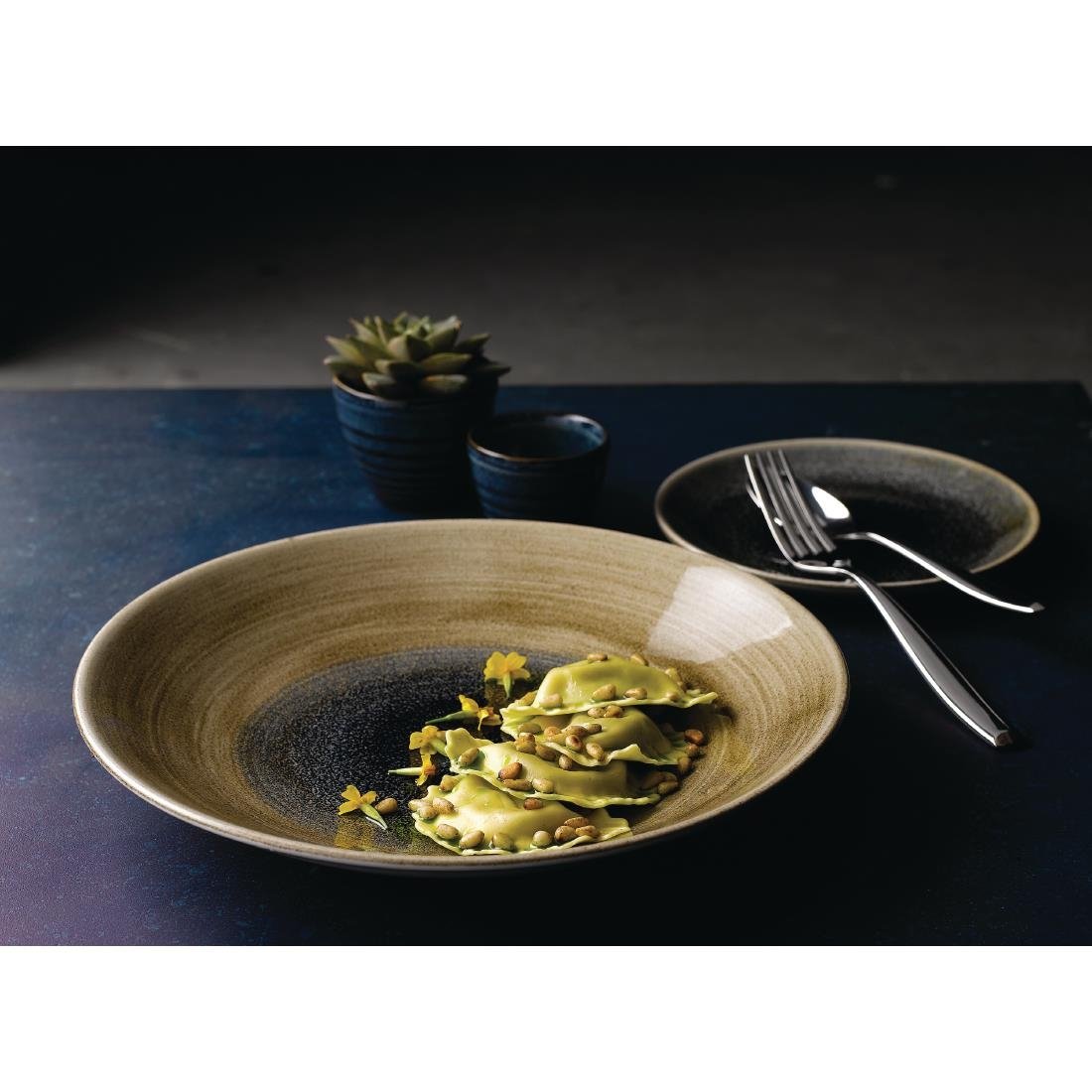 Churchill Stonecast Aqueous Deep Coupe Plates Bayou Taupe 281mm (Pack of 12) - FA663 Plates Churchill