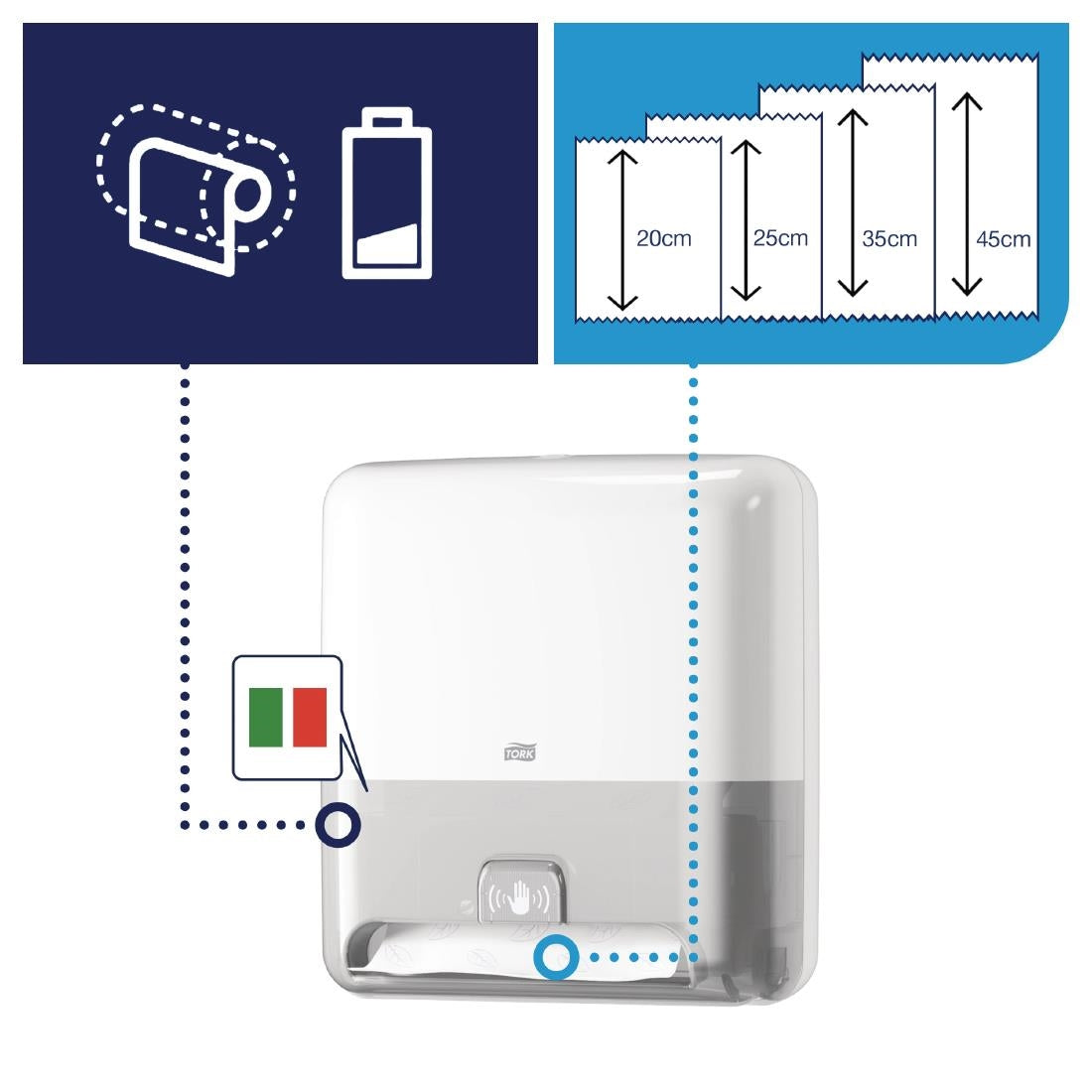 Tork Matic Automatic Hand Towel Roll Dispenser White - FA709 Tork