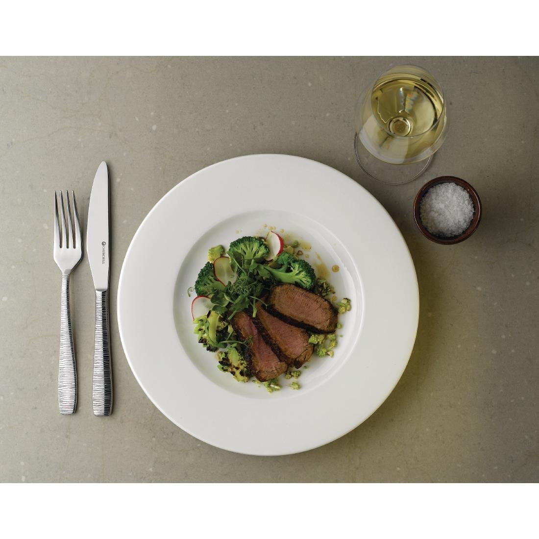 Churchill Bamboo Footed Plate 304mm (Pack of 12) - DK410 Plates Churchill