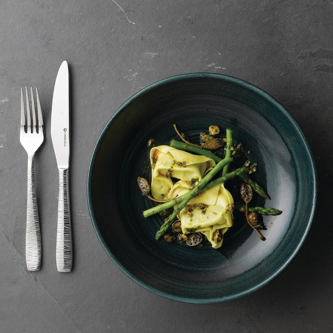 Churchill Stonecast Patina Coupe Bowls Rustic Teal 40oz 248mm (Pack of 12) - FA592 Bowls Churchill