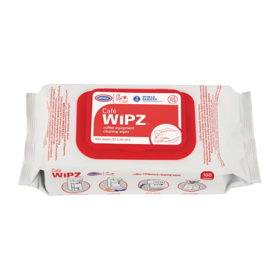 Urnex Café Wipz Coffee Equipment Cleaning Wipes (Pack of 100) - CX514 Urnex