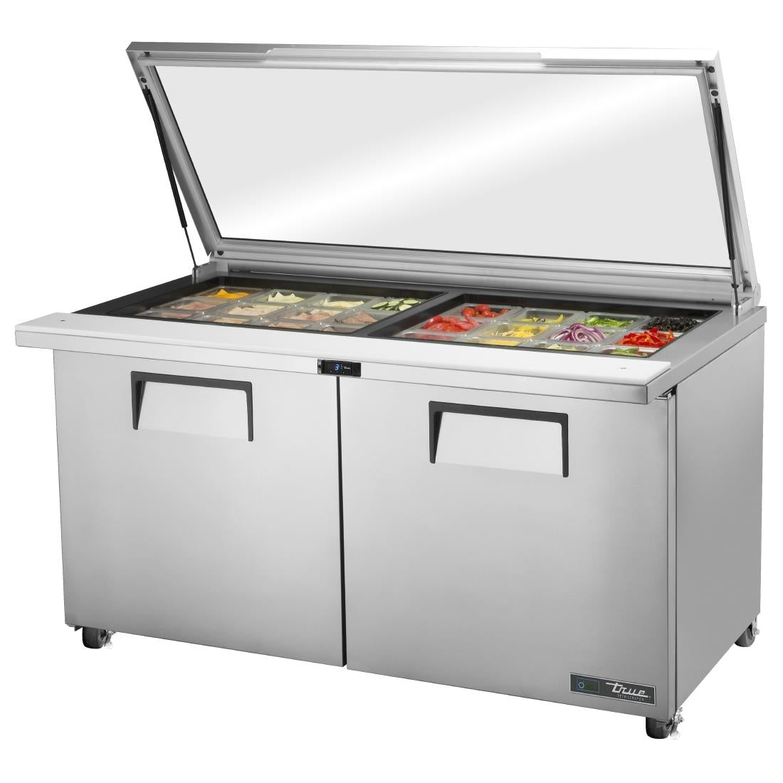True Glass Lid Prep Counter Fridge TSSU-60-24M-B-ST-FGLID - FB013 True