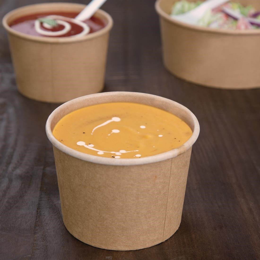 Fiesta Compostable Soup Containers 98mm 340ml / 12oz (Pack of 500) - FB162  Fiesta