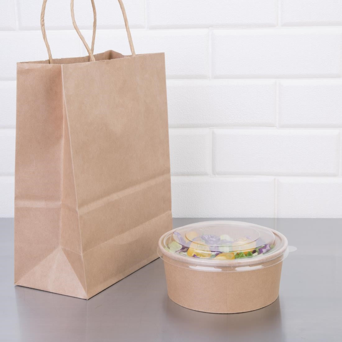 Fiesta Compostable Round Kraft Salad Bowls 750ml / 26oz (Pack of 300) - FB197  Fiesta