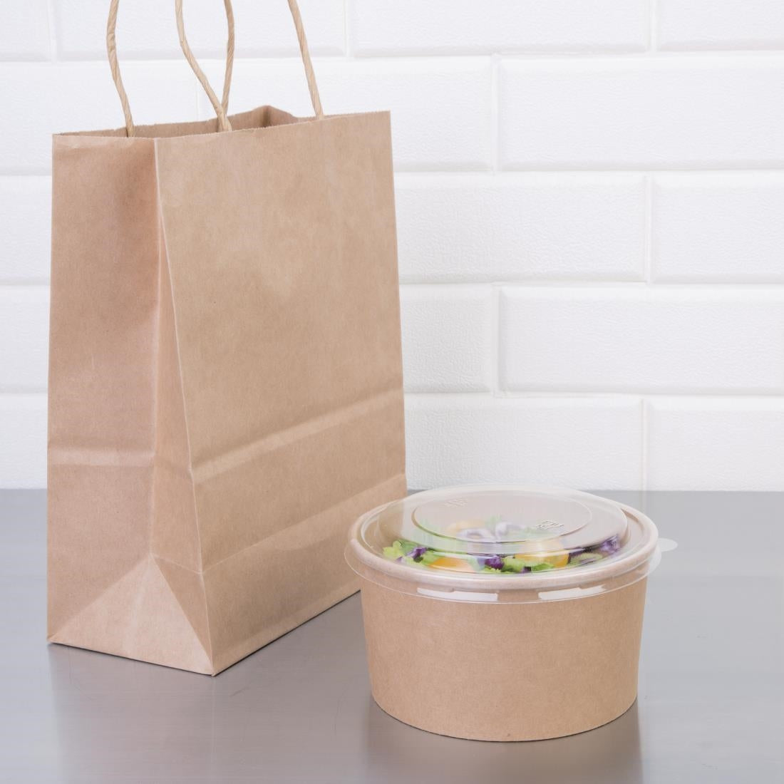 Fiesta Compostable Round Kraft Salad Bowls 1000ml / 35oz (Pack of 300) - FB198  Fiesta