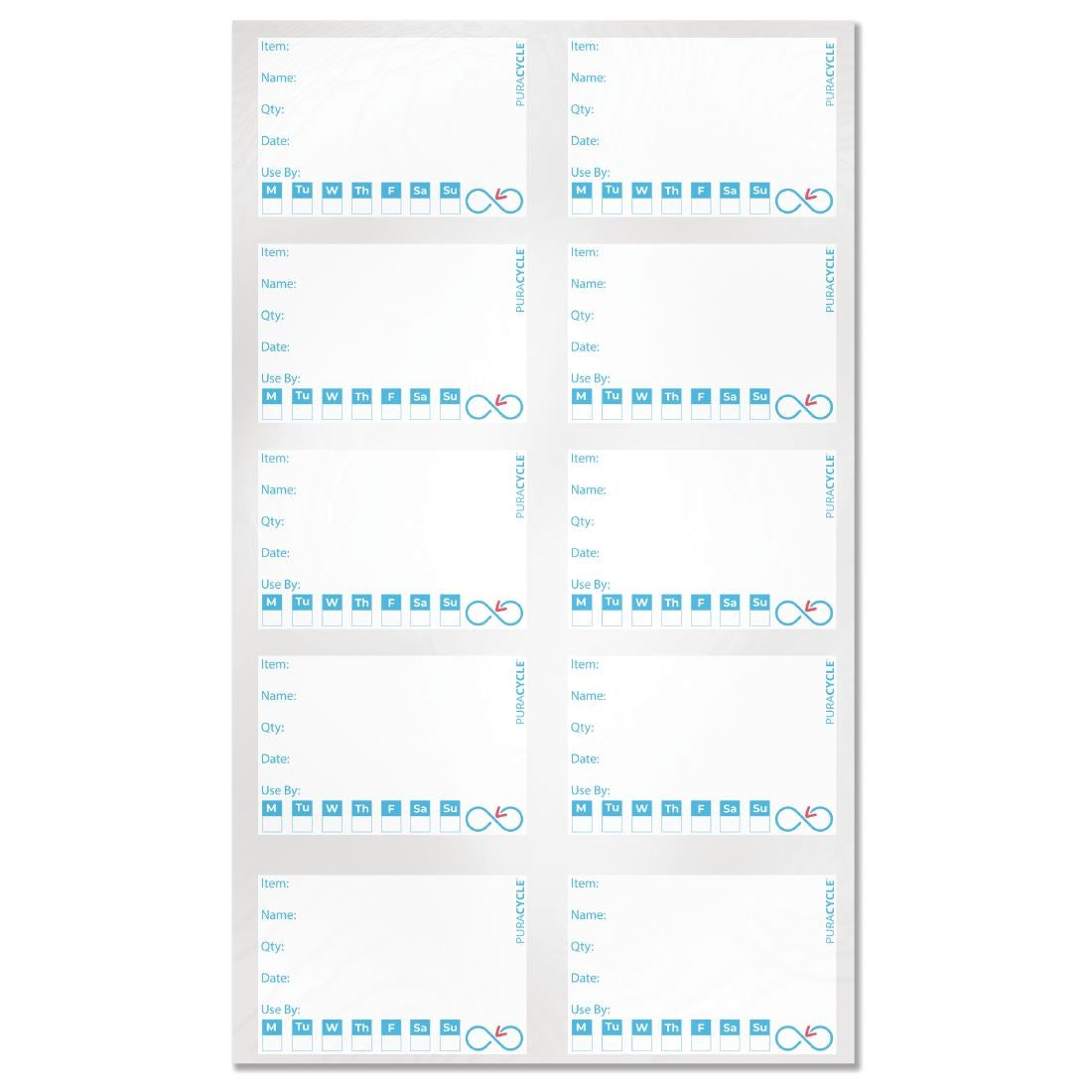 Puracycle Reusable Day Labels (Pack of 50) - FB281 PuraCycle
