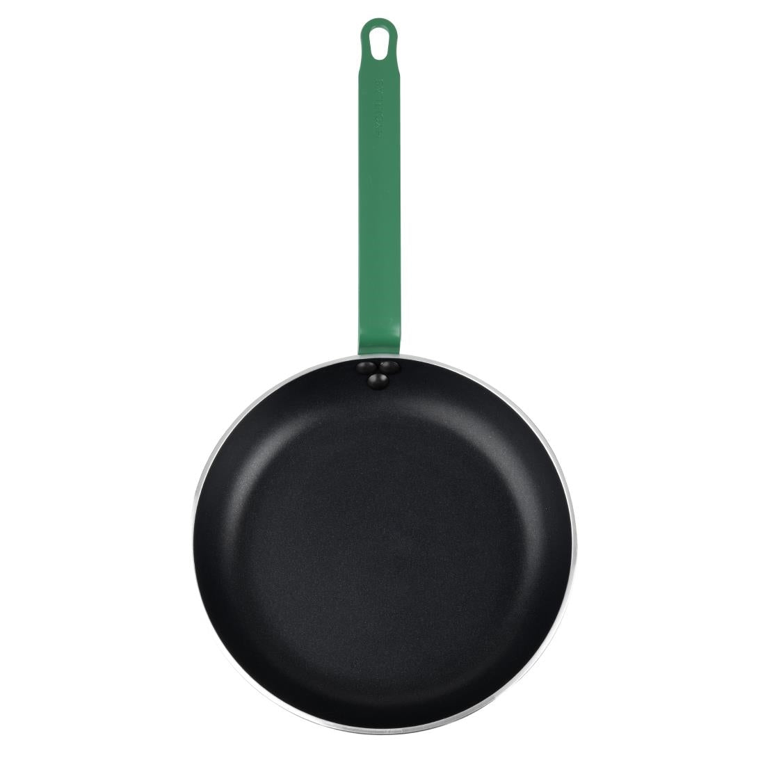 Hygiplas Aluminium Non-Stick Teflon Platinum Plus Frying Pan with Green Handle 28cm - FB472 Hygiplas