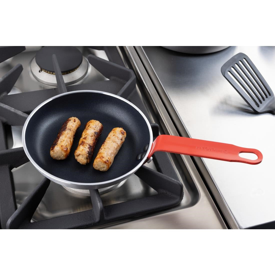 Hygiplas Aluminium Non-Stick Teflon Platinum Plus Frying Pan with Red Handle 20cm - FB473 Hygiplas