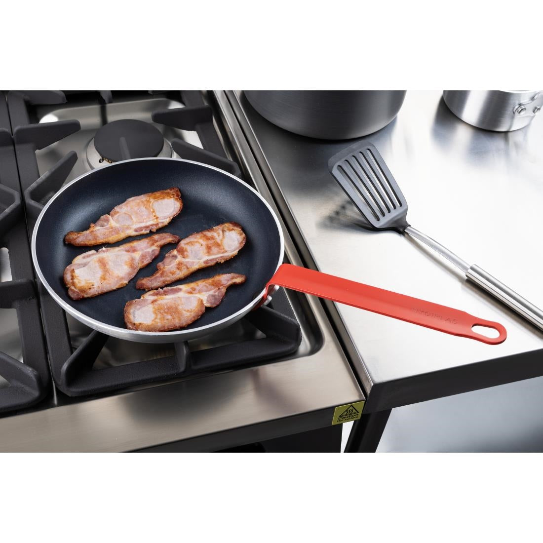 Hygiplas Aluminium Non-Stick Teflon Platinum Plus Frying Pan with Red Handle 28cm - FB475 Hygiplas