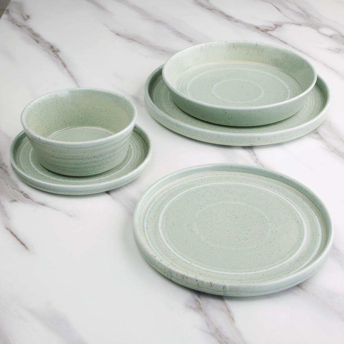 Olympia Cavolo Flat Round Plates Spring Green 180mm (Pack of 6) - FB562 Plates Olympia