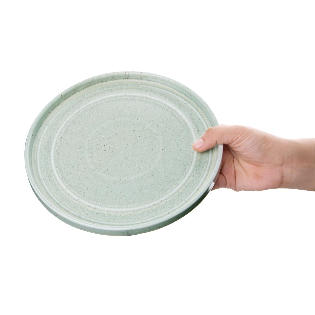 Olympia Cavolo Flat Round Plates Spring Green 220mm (Pack of 6) - FB563 Plates Olympia